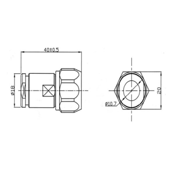 Conector N Macho Armado para cable RG8 - Imagen 3