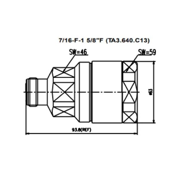 DIN 7/16 Hembra para cable feeder de 1''5/8 - Imagen 3